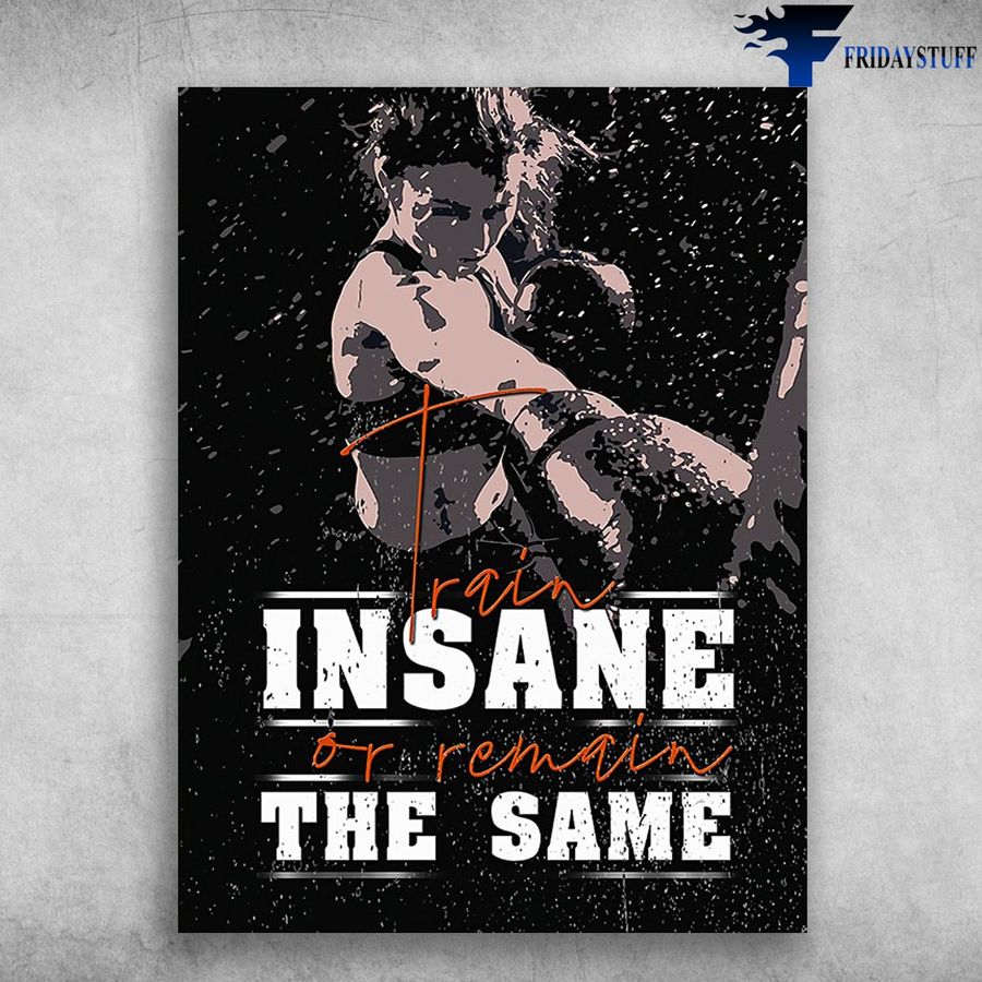 Boxing Poster, Boxing Room, Girl Boxing – Train Insane, Or Remain The Same Poster Home Decor Poster Canvas