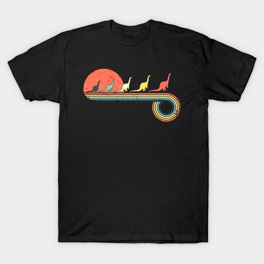 Brachiosaurus Dinosaur Vintage Sunset Rainbow Color T-shirt, Hoodie, SweatShirt, Long Sleeve