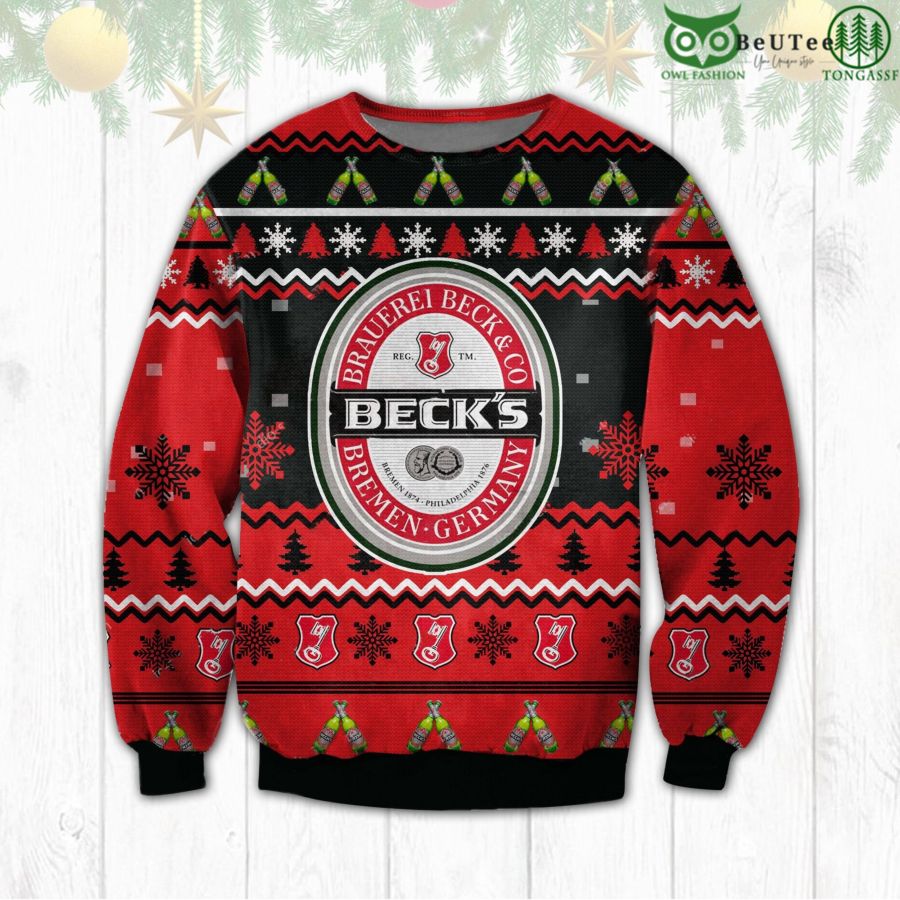 Brauerel Beck Ugly Sweater Beer Drinking Christmas Limited