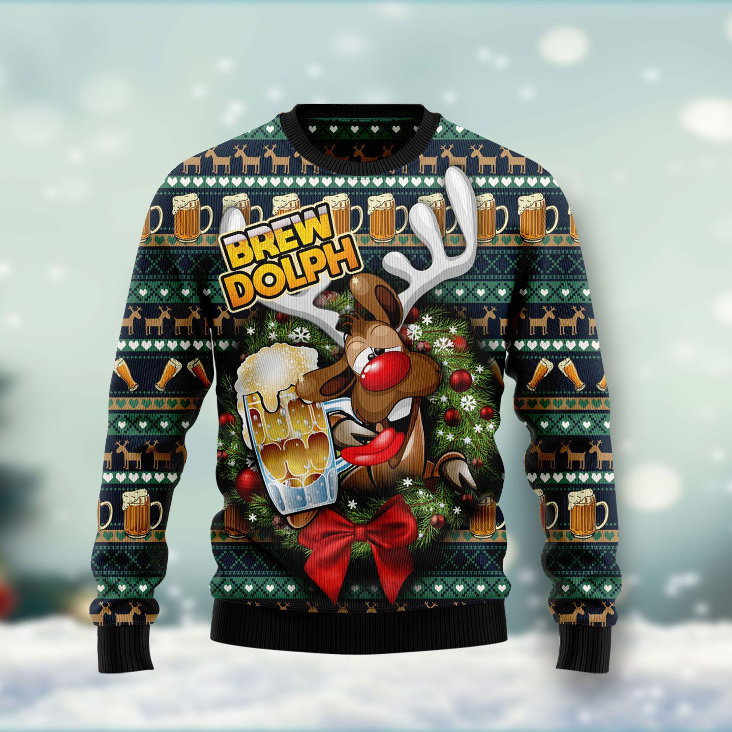 Brewdolph Reindeer Ugly Sweater