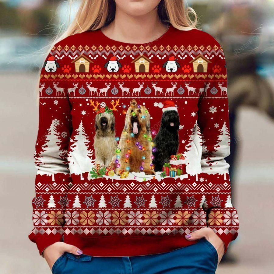 Briard Dog Ugly Christmas Sweater All Over Print Sweatshirt Ugly