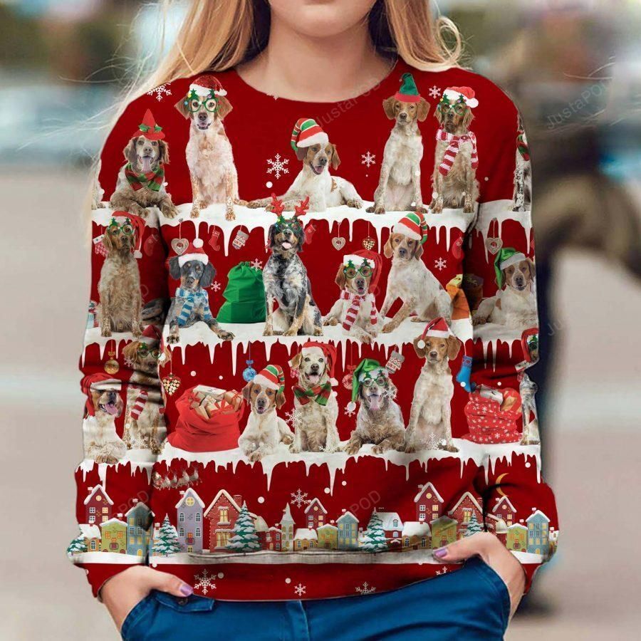 Brittany Spaniel Dog Ugly Christmas Sweater, All Over Print Sweatshirt, Ugly Sweater, Christmas Sweaters, Hoodie, Sweater