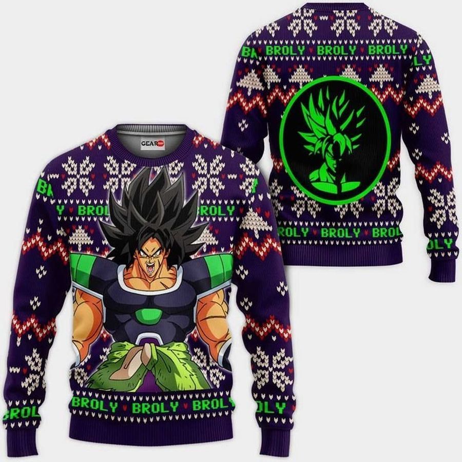 Broly Ugly Christmas Sweater and 3D Hoodie Custom Dragon Ball