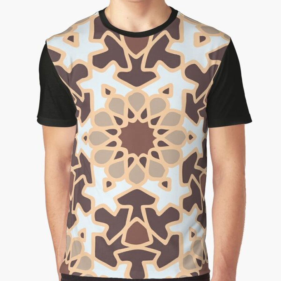 Brown Arabesque Islamic Pattern  Graphic T-Shirt