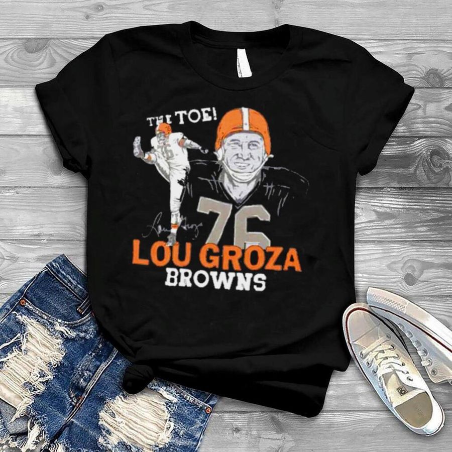 Browns Lou Groza signature T shirt