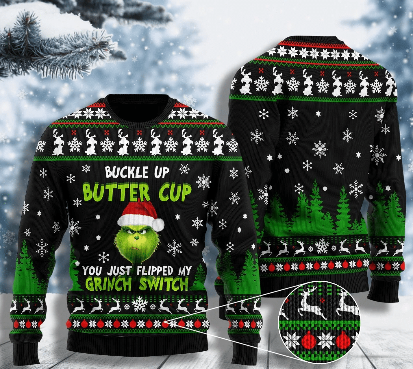 Buckle Up Buttercup Ugly Christmas Sweater.png