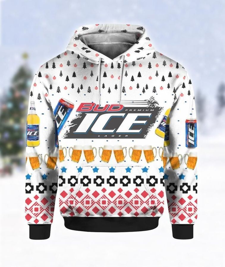 Bud Ice Beer Ugly Christmas Sweater All Over Print Sweatshirt