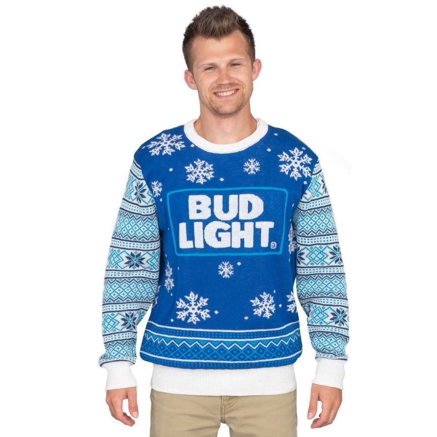 Bud Light Beer Logo Christmas Sweater Ugly Christmas Sweater All
