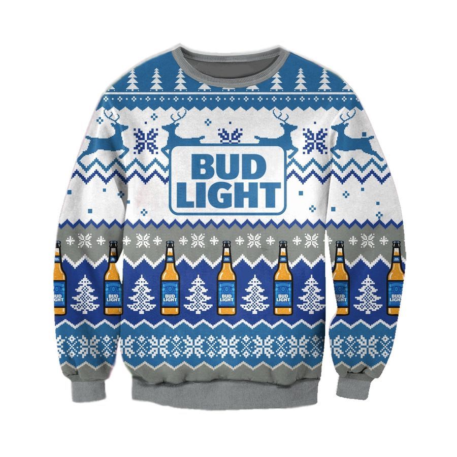 Bud Light Knitting Pattern 3D Print Ugly Sweater Hoodie All Over Printed Cint10517, All Over Print, 3D Tshirt, Hoodie, Sweatshirt, Long Sleeve