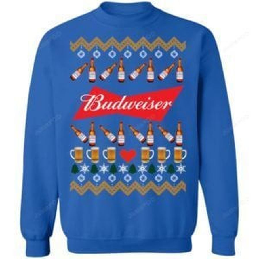 Budweiser Beer Funny Ugly Christmas Sweater Shirt Ugly Sweater Christmas