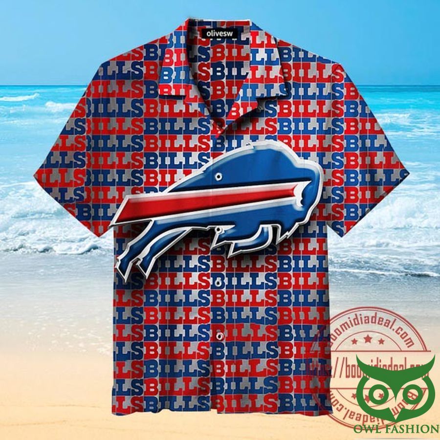 Buffalo Bills Sport Letter Print Big Logo 3D Hawaiian Shirt