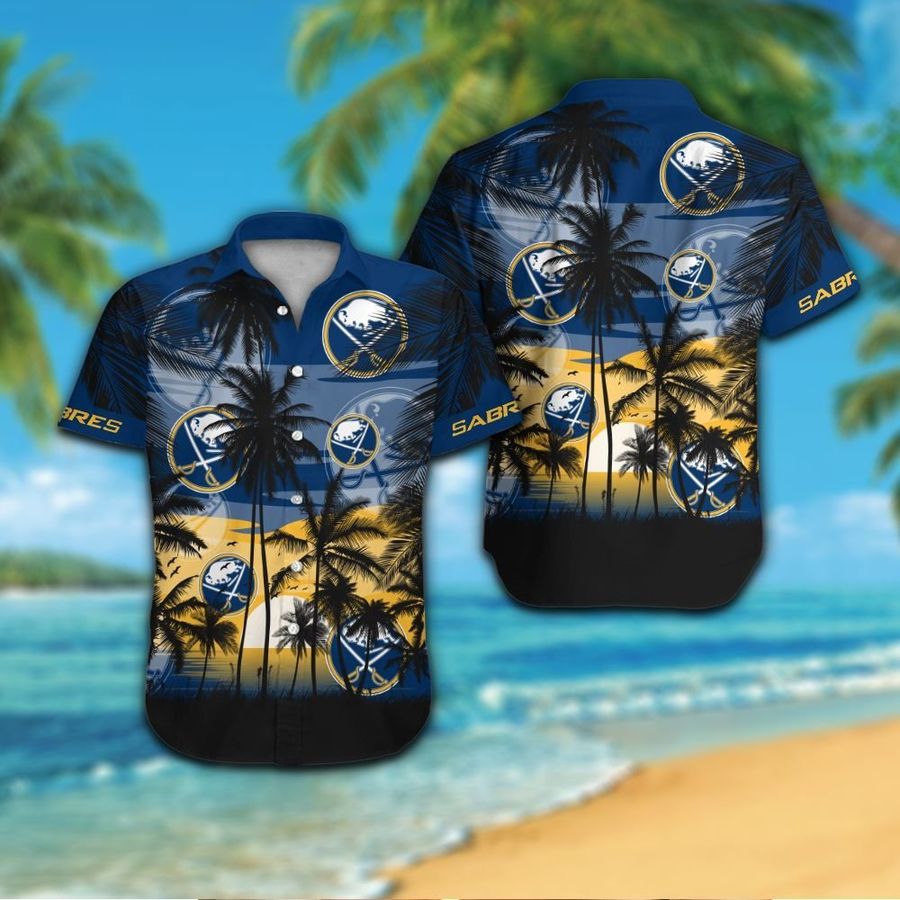 Buffalo Sabres Short Sleeve Button Up Tropical Aloha Hawaiian Shirts For Men Women Shirt
