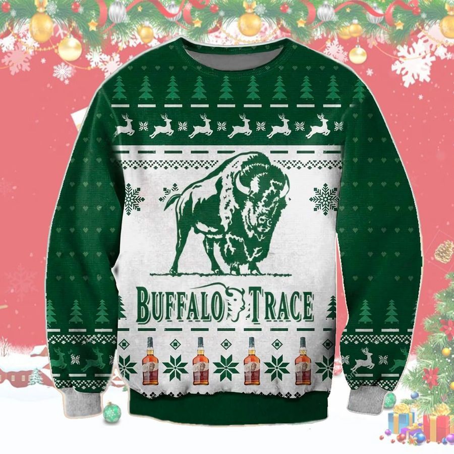 Buffalo Trace Whisky Green Ugly Sweater Christmas