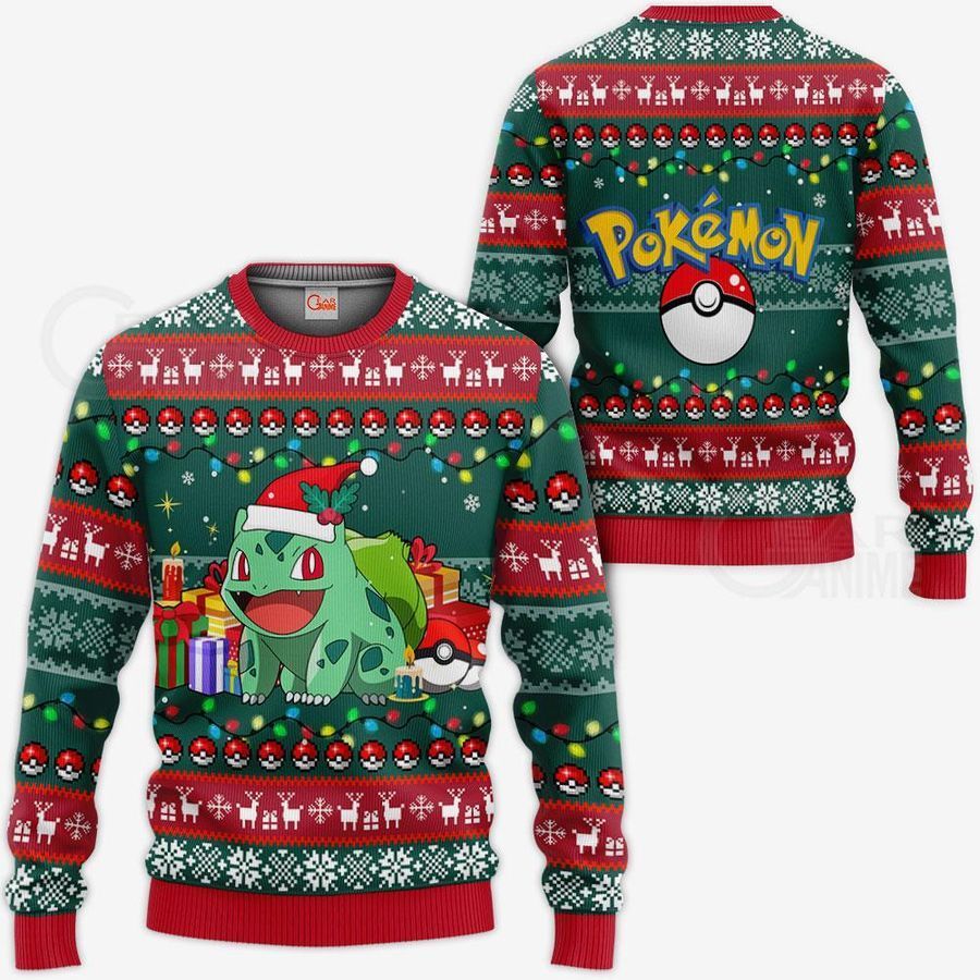 Bulbasaur Ugly Christmas Sweater Pokemon Anime Xmas Gift