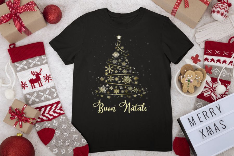 Buon Natale Italian Christmas Tree Merry Xmas T Shirt