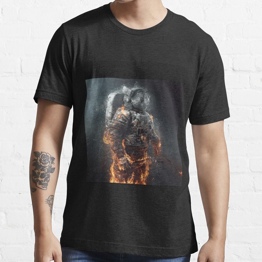 Burning Astronaut Aesthetic Cool  Sleeveless Top Essential T-Shirt