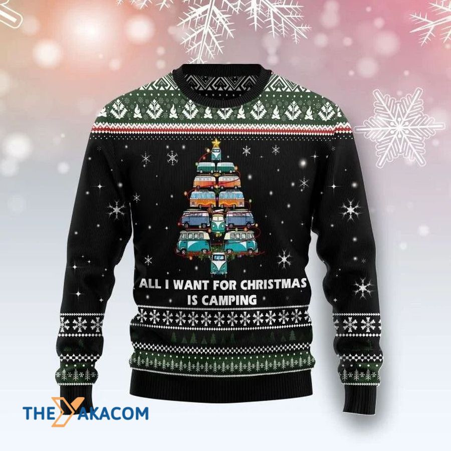 Bus I Want For Christmas Is Camping Sweater 3D