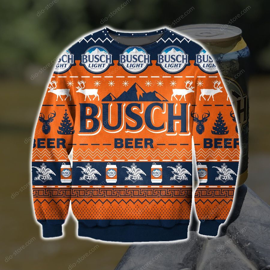 Busch Beer Knitting Pattern 3D Print Ugly Sweater Hoodie All Over Printed Cint10464, All Over Print, 3D Tshirt, Hoodie, Sweatshirt, Long Sleeve