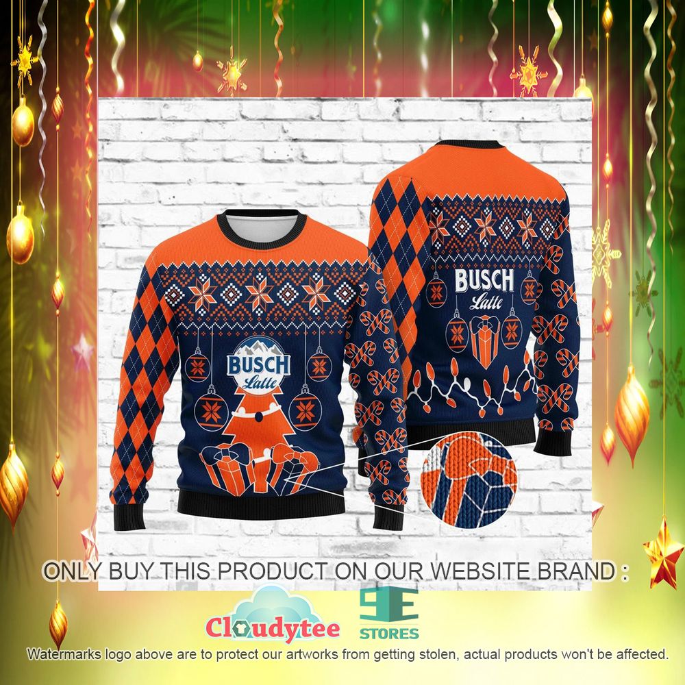 Busch Latte Navy Orange Ugly Christmas Sweater – LIMITED EDITION