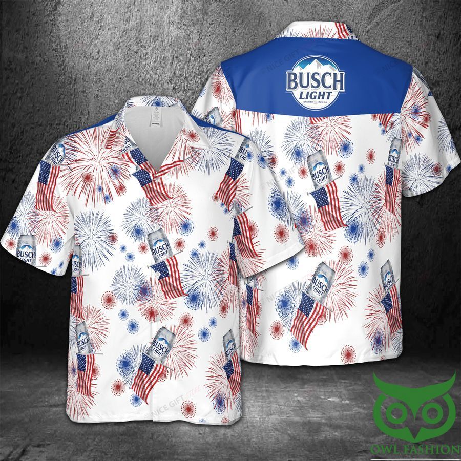 Busch Light American Flag Fireworks Hawaii 3D Shirt