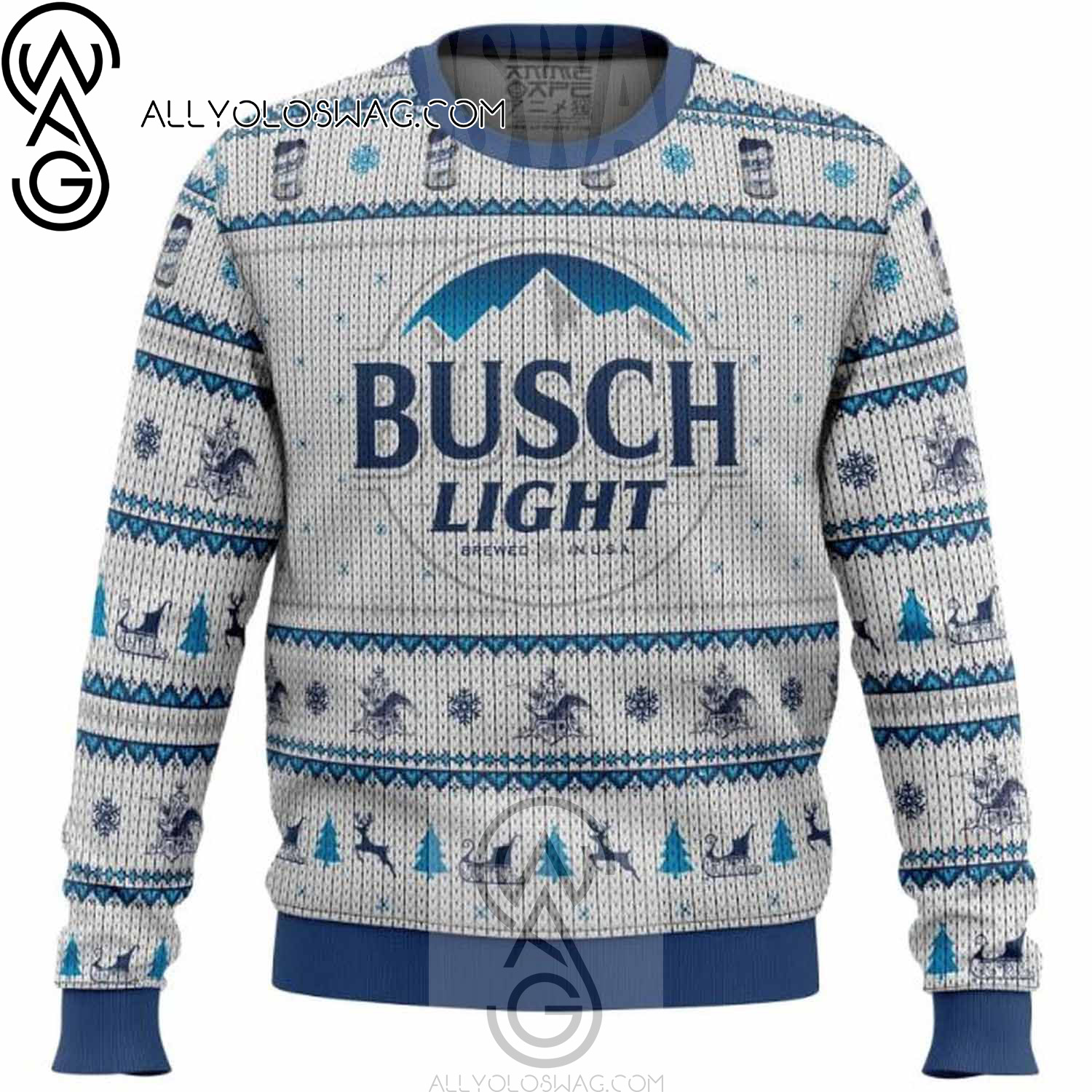 Busch Light Beer Full Printing Ugly Christmas Sweater
