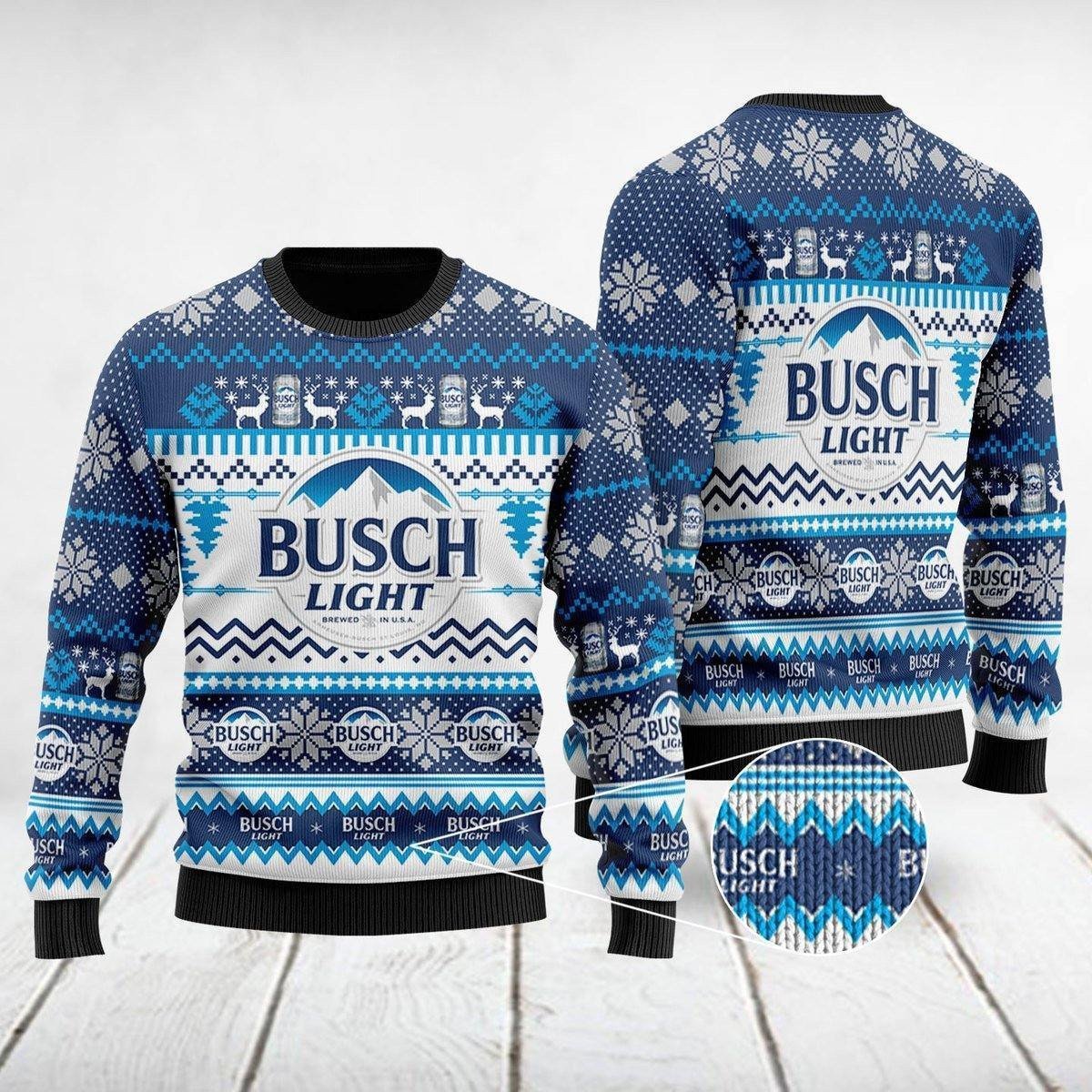 Busch Light Beer Logo Ugly Sweater