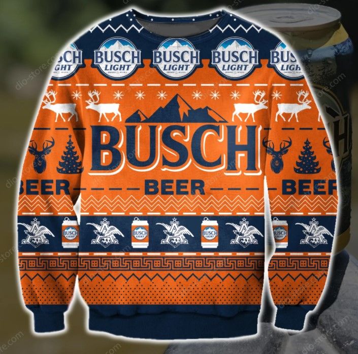 Busch Light Beer Orange Ugly Sweater