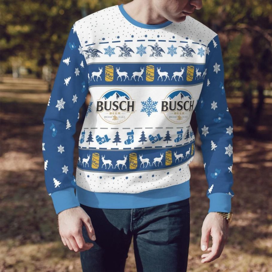 Busch Light Beer Ugly Christmas Sweater 3D