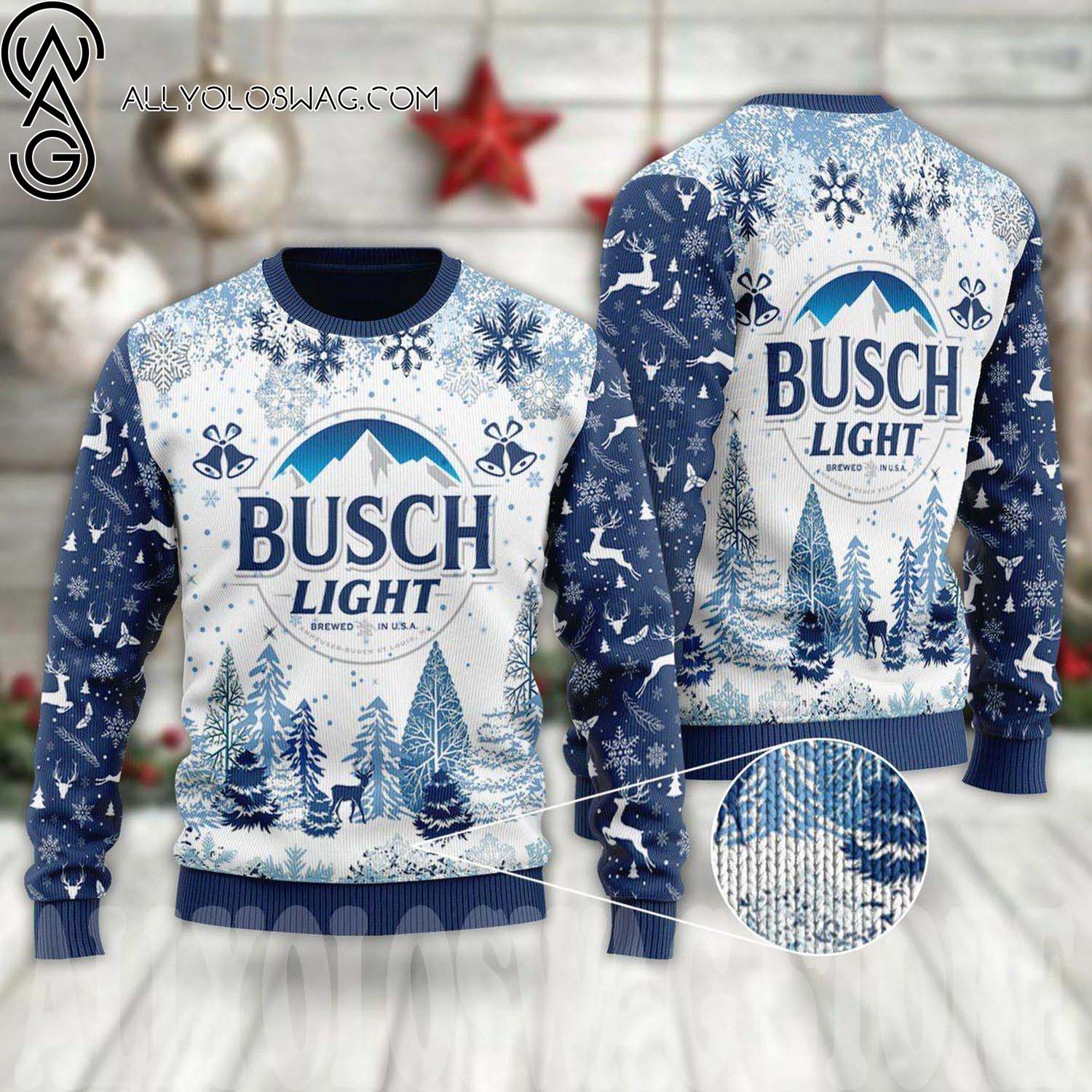Busch Light Ugly Christmas Sweater Amazing Gift Idea Thanksgiving Gift