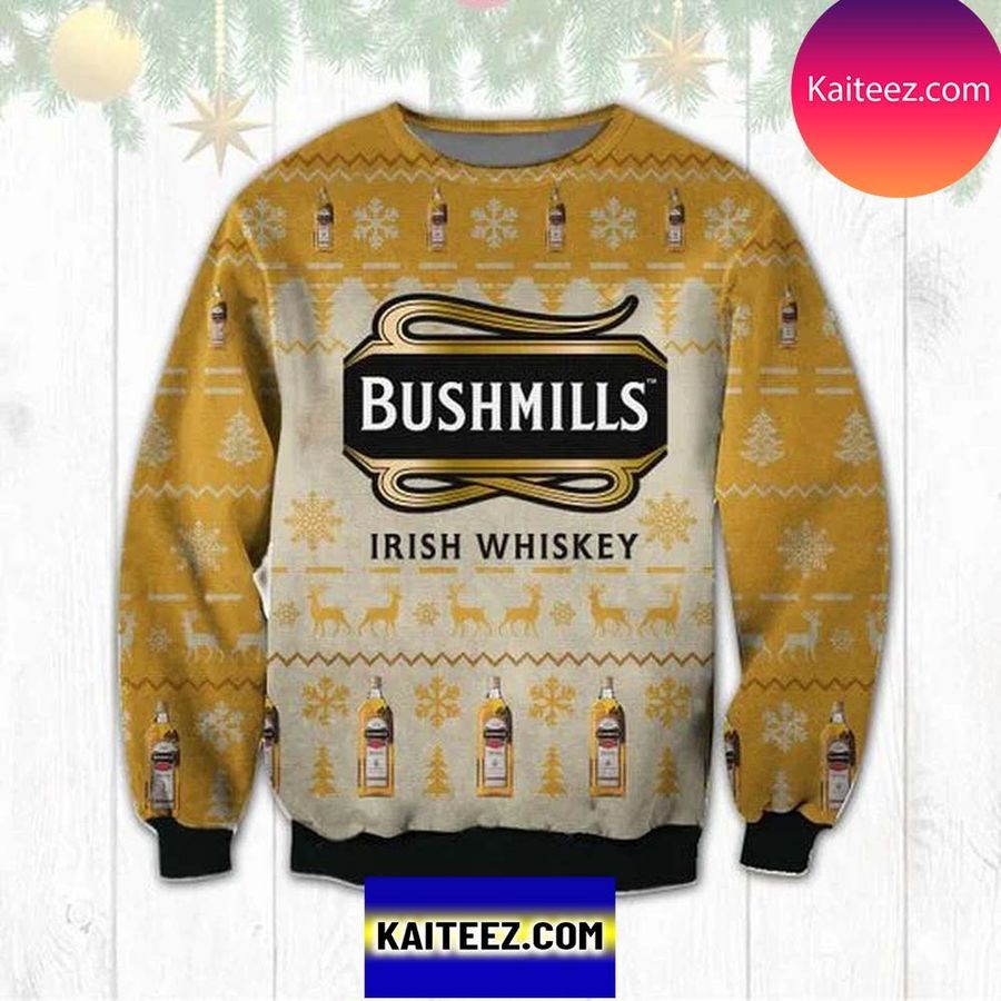 Bushmill Irish Whiskey 3D Christmas Ugly Sweater