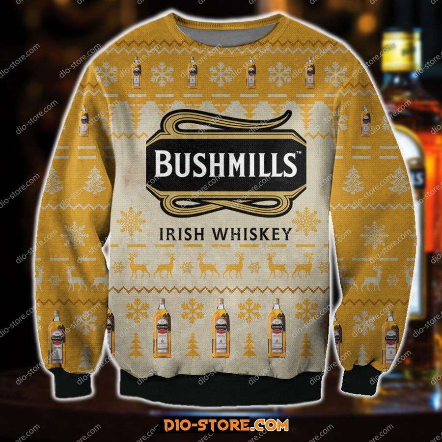 Bushmills Irish Whiskey Knitting Pattern 3D Print Ugly Sweater Hoodie All Over Printed Cint10390, All Over Print, 3D Tshirt, Hoodie, Sweatshirt