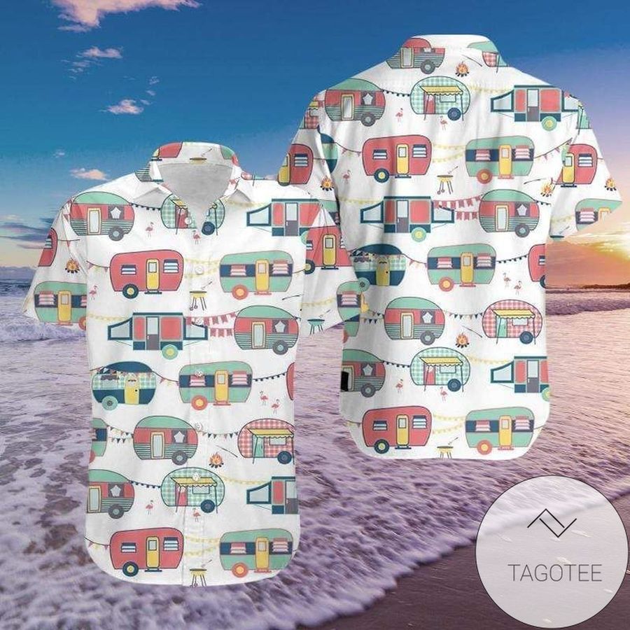 Buy Camping Bus Authentic Hawaiian Shirt 2022s