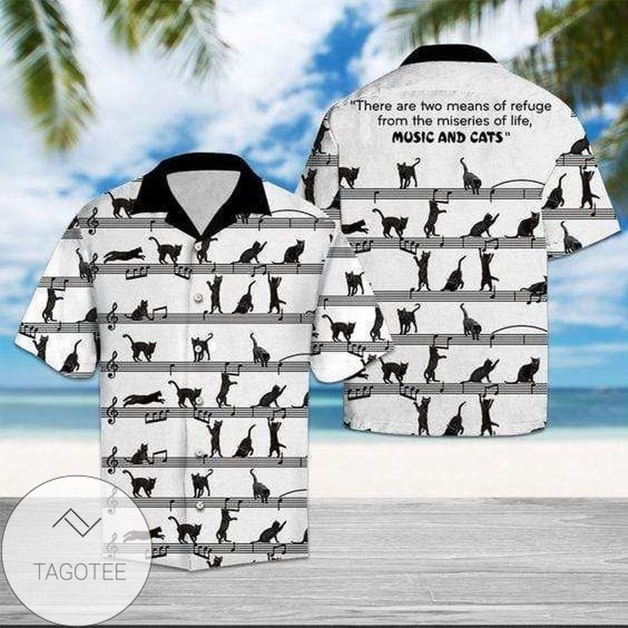 Buy Hawaiian Aloha Shirts Music And Cat