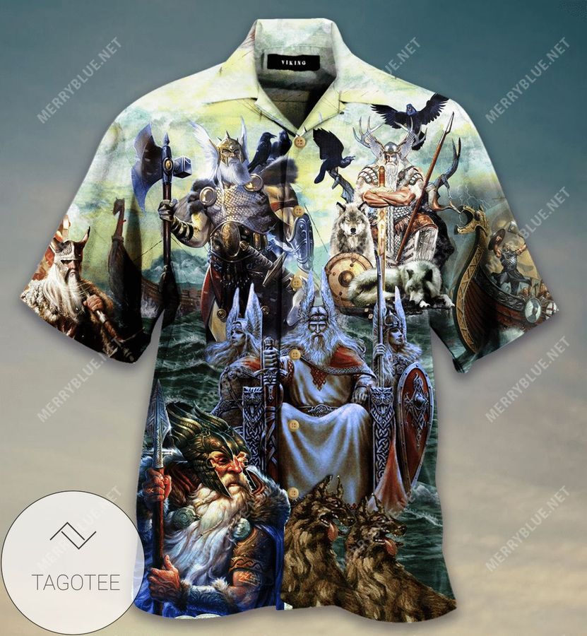 Buy Viking Blood Runs Through My Veins Unisex Authentic Hawaiian Shirt 2022