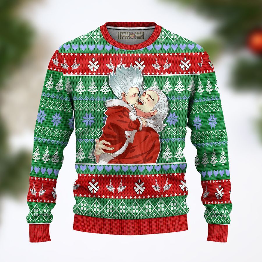 Byakuya X Senku Anime Custom Dr Stone Ugly Sweater