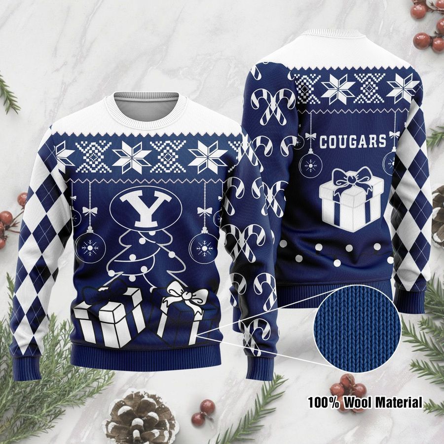 BYU Cougars Funny Ugly Christmas Sweater Ugly Sweater Christmas Sweaters