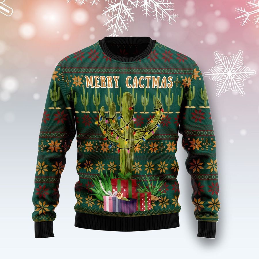Cactus Christmas Tree Ugly Christmas Sweater All Over Print Sweatshirt