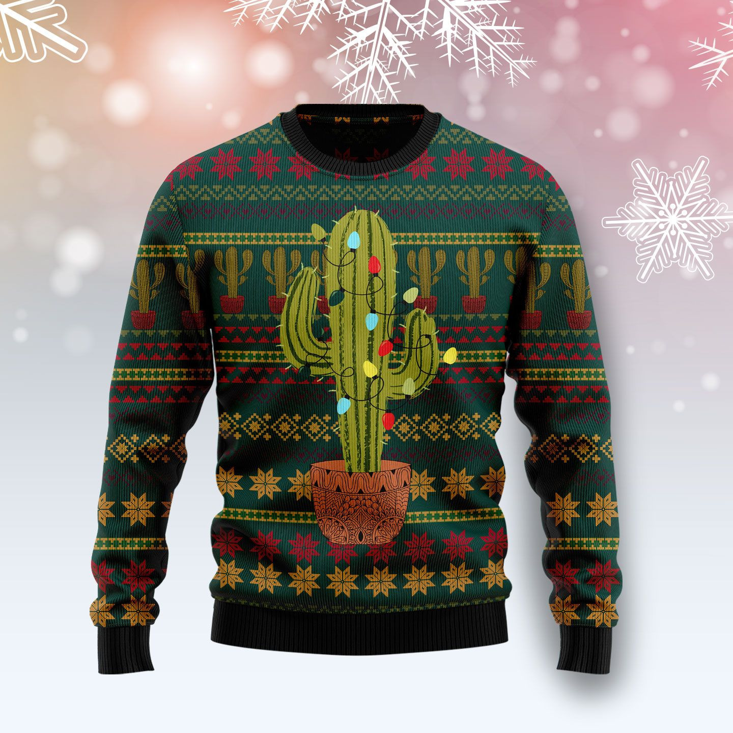 Cactus Christmas Ugly Sweater