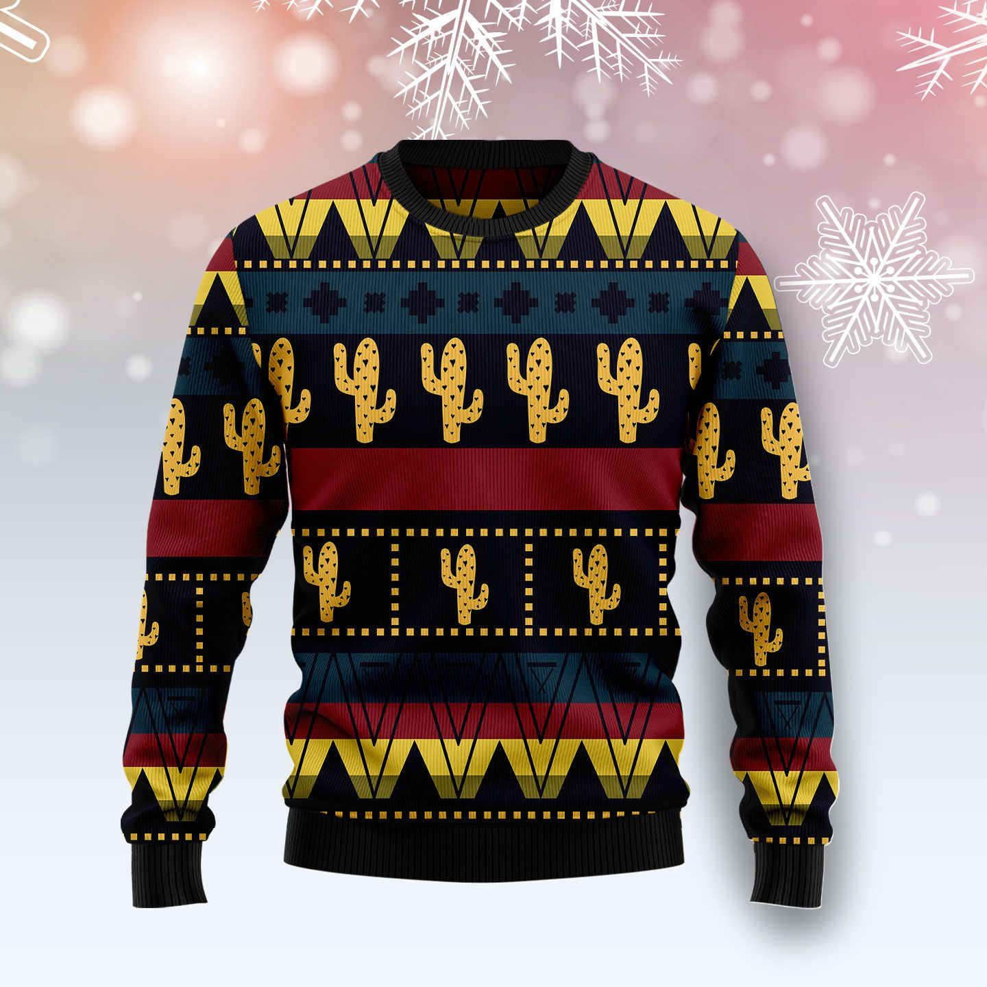 Cactus Group Pattern Ugly Sweater