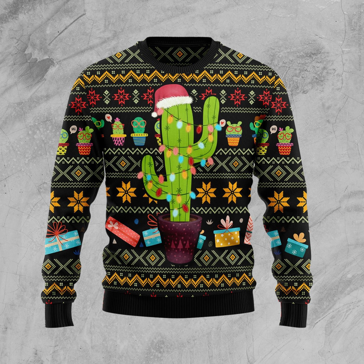 Cactus Xmas Ugly Sweater