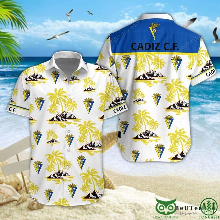 Cadiz C.F Laliga Yellow Coconut Hawaiian Shirt