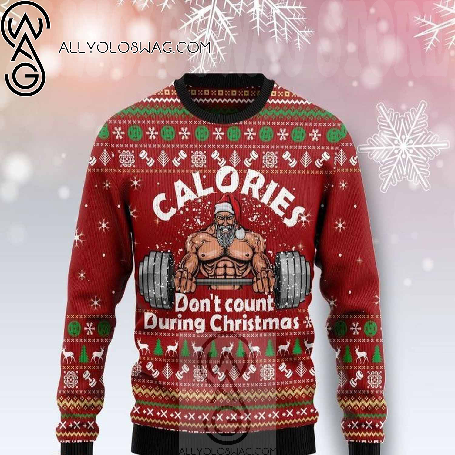 Calories Don't Count During Christmas Ugly Christmas Sweater