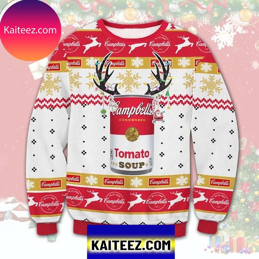 Campbell Tomato Soup 3D Christmas Ugly Sweater