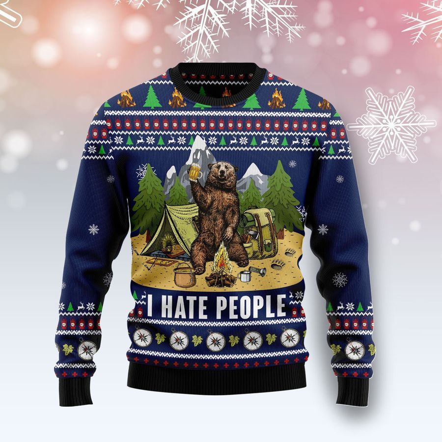 Camping I Hate People G51023 Ugly Christmas Sweater unisex womens