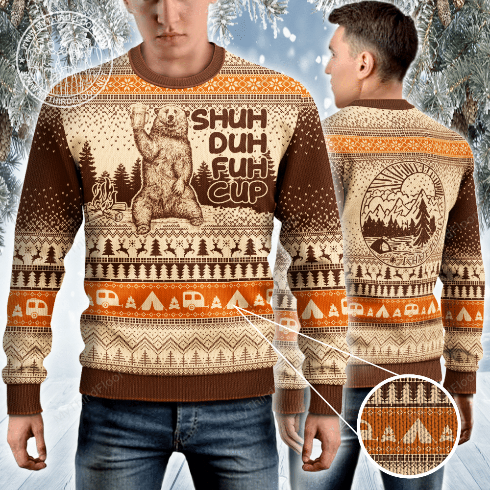 Camping Lovers Shuh Duh Fuh Cup Ugly Sweater