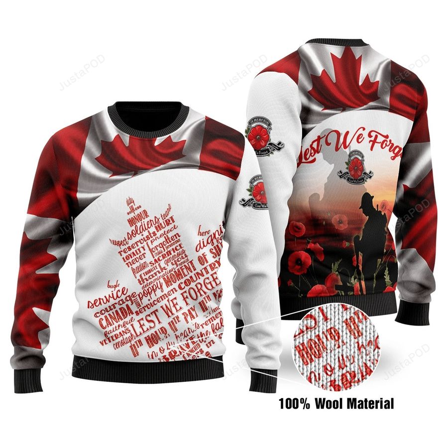 Canadian Veterans Lest We Forget Ugly Christmas Sweater, All Over Print Sweatshirt, Ugly Sweater, Christmas Sweaters, Hoodie, Sweater