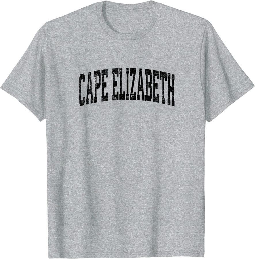 Cape Elizabeth Maine ME Vintage Athletic Sports Black Design