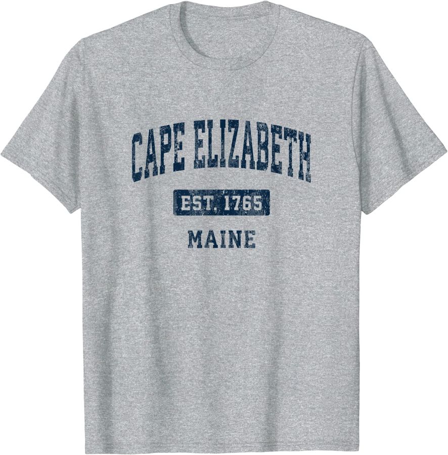 Cape Elizabeth Maine ME Vintage Sports Established Navy Desi