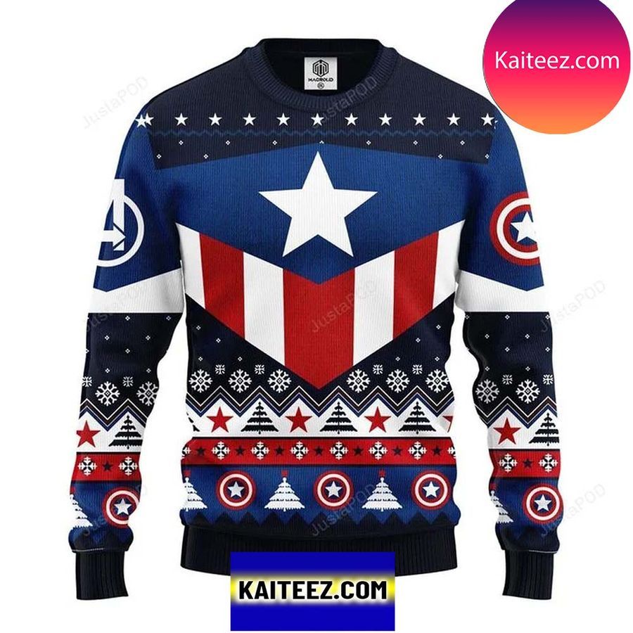 Captain America Costume Christmas Ugly Sweater