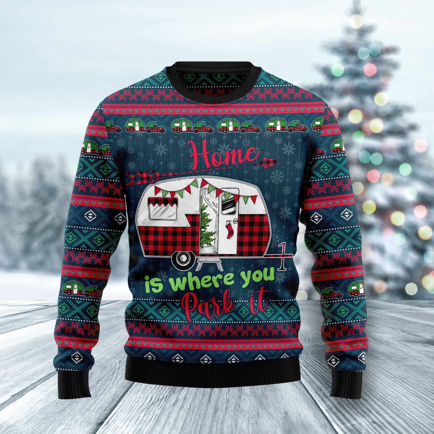 Caravan Home Is Where You Park It Ugly Sweater
